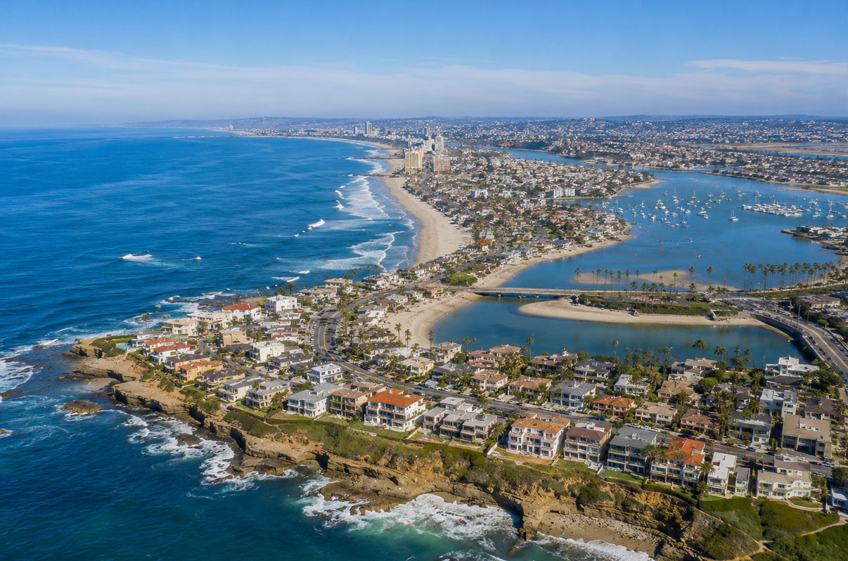 Coastal San Diego TV mounting service area
