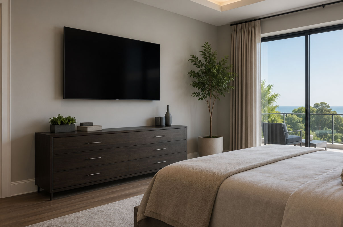 Professional San Diego TV mounting in a living room